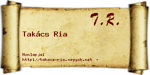 Takács Ria névjegykártya