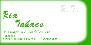 ria takacs business card